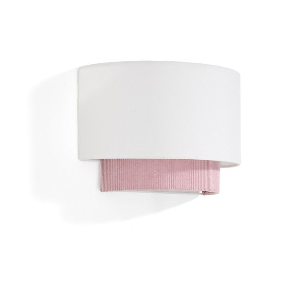 Balta/gaiši rozā bērnu lampa ar auduma abažūru Bianella – Kave Home