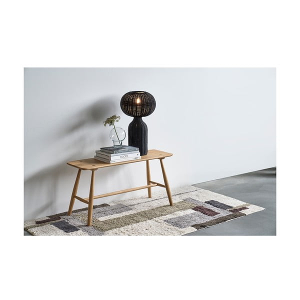 Melna galda lampa no rotangpalmas (augstums 43 cm) Werna – Villa Collection-image-1