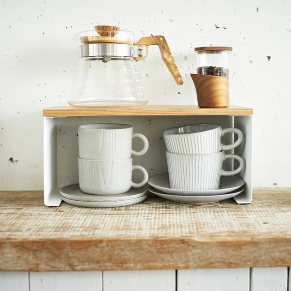 Balts/dabīga toņa metāla papildu virtuves plaukts 30,5x14 cm Tosca – YAMAZAKI-image-1