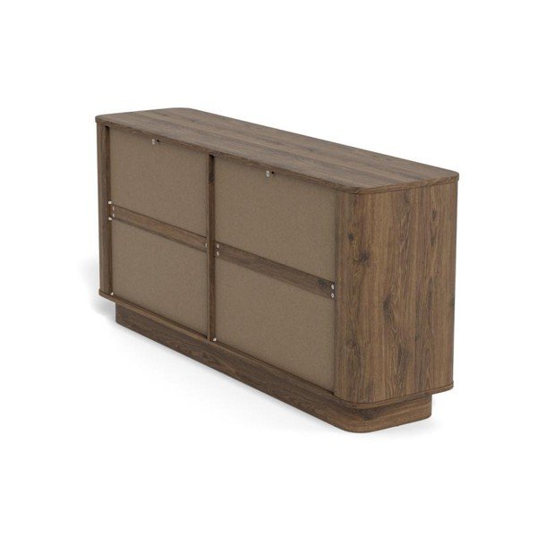 Tumša dabīga toņa kumode ar ozolkoka imitāciju 160x75x40 cm Atmore – Actona-image-4