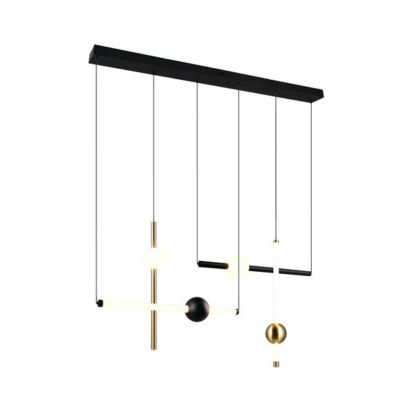 Melna/zelta krāsas LED piekaramā lampa ar regulējamu spilgtumu Melita – Trio-image-3