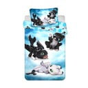 Zila kokvilnas bērnu gultas veļa 100x135 cm How to Train Your Dragon "Babies" – Jerry Fabrics