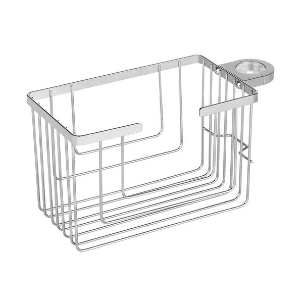 Spīdīgas sudraba krāsas nerūsējošā tērauda vannas istabas plaukts ar uzstādīšanu bez urbšanas Valognes – Wenko