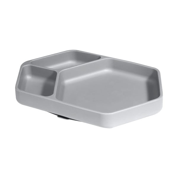 Pelēks silikona bērnu šķīvis 16x25 cm – Kindsgut-image-2