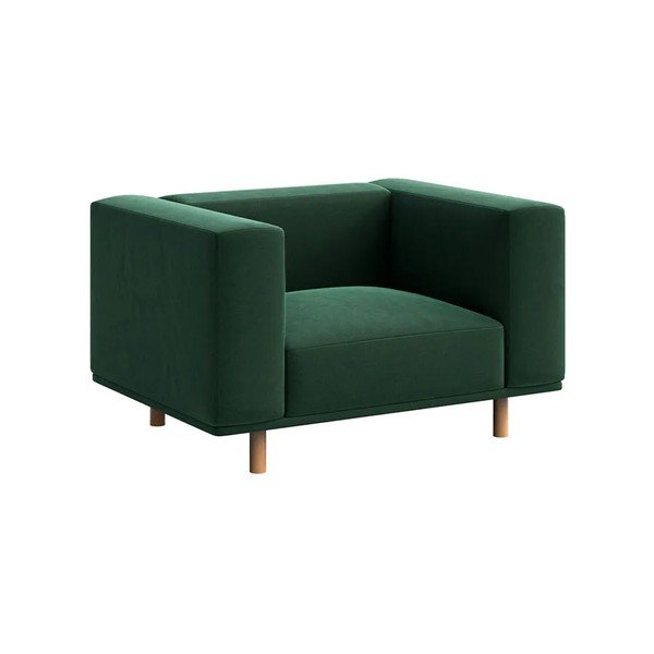 Tumši zaļš samta   atpūtas krēsls Kukumo – Ame Yens