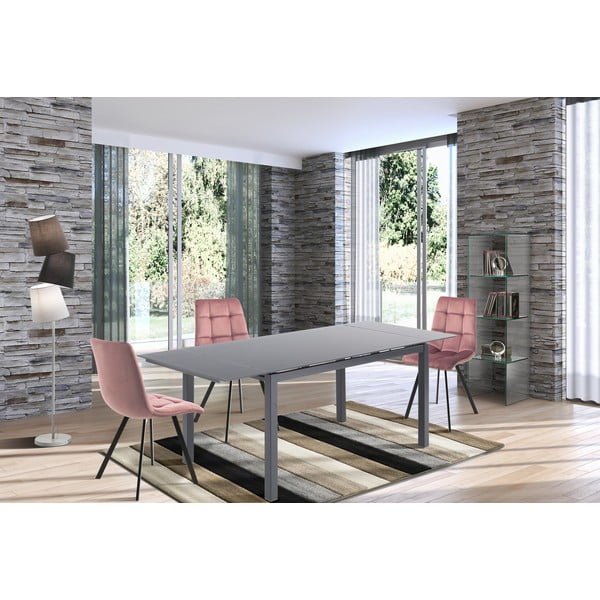 Izvelkams ēdamgalds ar stikla galda virsmu 80x140 cm New Daily – Tomasucci-image-1