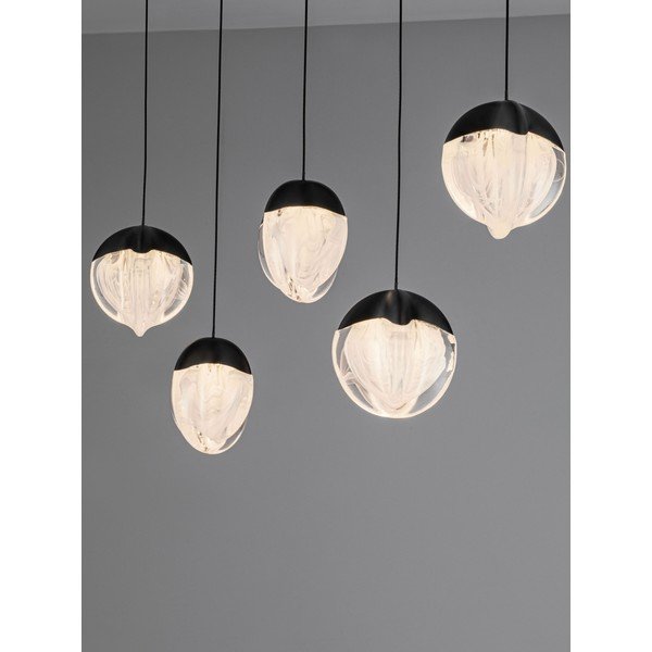 Matēti melna alumīnija LED piekaramā lampa ar regulējamu spilgtumu ar stikla abažūru Alicia – Nova Luce-image-2