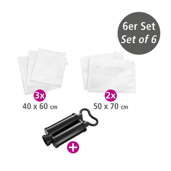 5 ceļojuma vakuuma maisu un drēbju sūkņa komplekts Wenko-image-1