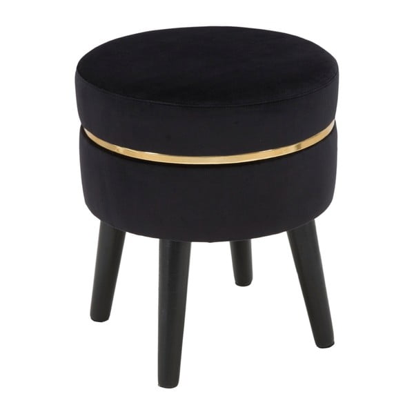 Mauro Ferretti Paris melns polsterēts taburete, ⌀ 35 cm-image-3