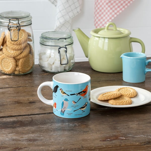 Zila/krēmkrāsas keramikas krūze 350 ml Garden Birds – Rex London-image-1