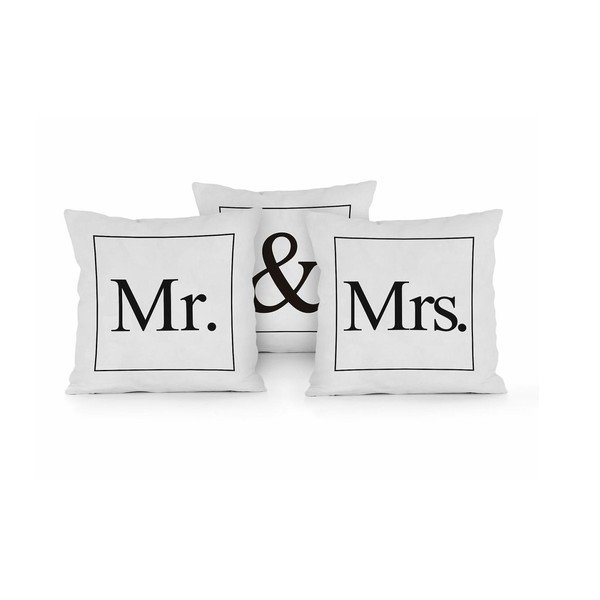 3 spilvenu komplekts Really Nice Things Mr & Mrs, 45 x 45 cm-image-2