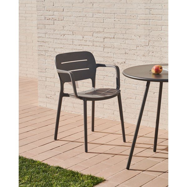 Pelēks plastmasas dārza krēsls Morella – Kave Home-image-3