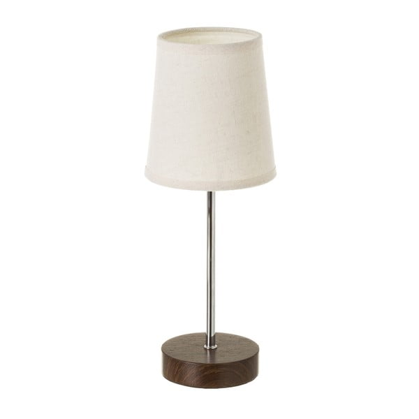 Balta/brūna galda lampa ar auduma abažūru (augstums 34,5 cm) – Casa Selección