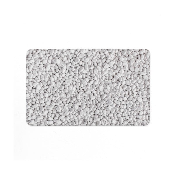 Balts/pelēks gumijas vannas istabas paklājiņš 50x80 cm Leandra – douceur d'intérieur