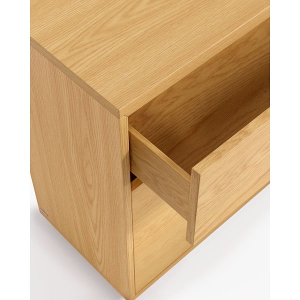 Zema kumode ozolkoka imitāciju dabīgā tonī 90x75 cm Abilen – Kave Home-image-1