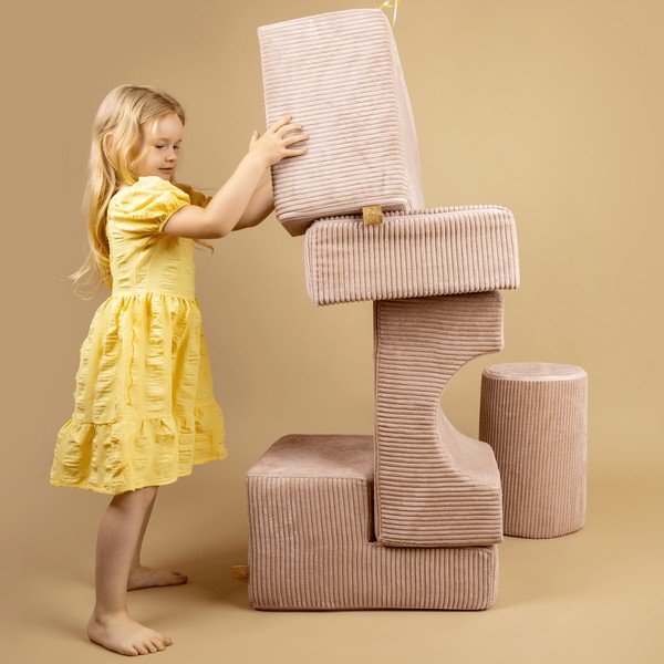 Rozā velveta putu rotaļu laukums 45x170x30 cm Montessori – Meowbaby-image-4