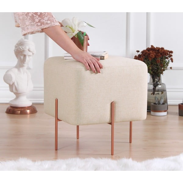 Krēmkrāsas pufs Copper – Artie-image-1