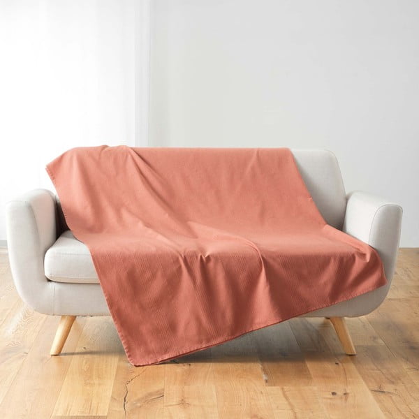 Ķieģeļu sarkans gultas pārklājs 180x220 cm Lucile – douceur d'intérieur