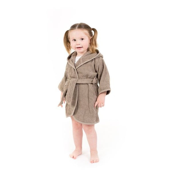 Pelēks kokvilnas bērnu halāts 2–4 gadiem – Tiseco Home Studio-image-2