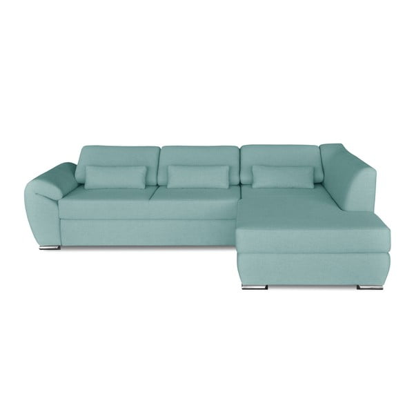 Tirkīza stūra dīvāns-guļamā gulta Windsor & Co. Dīvāni Epsilon, labais stūris