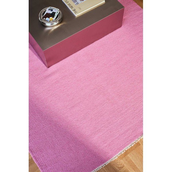 Rozā ar rokām darināts paklājs no vilnas maisījuma 160x230 cm Row – Jotex-image-1