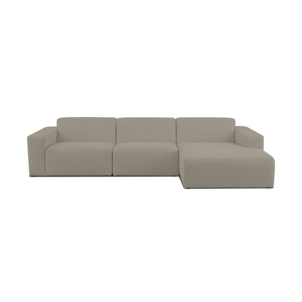 Gaiši brūns stūra dīvāns no buklē auduma (ar labo stūri) Roxy – Scandic