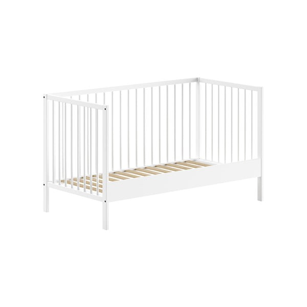 Balta priedes masīvkoka bērnu gultiņa 70x140 cm DINO – Vipack-image-2