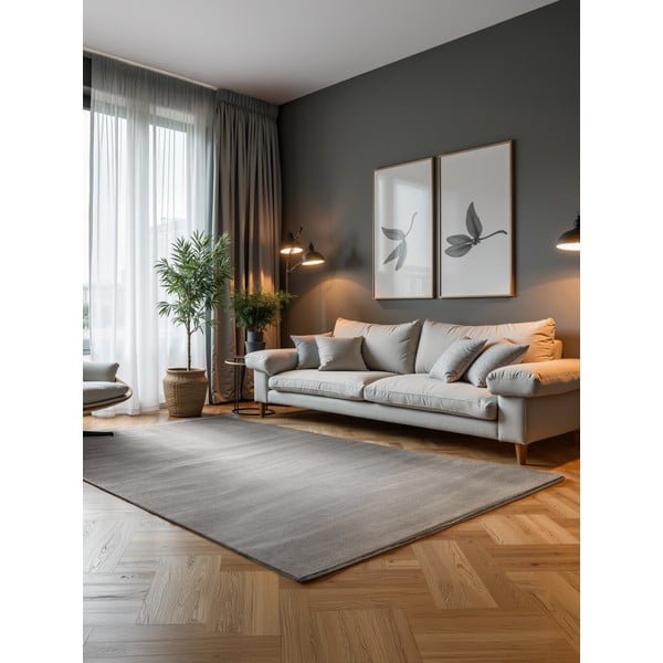 Pelēks/krēmkrāsas paklājs 160x235 cm Perles Dolomite – Elle Decoration-image-1