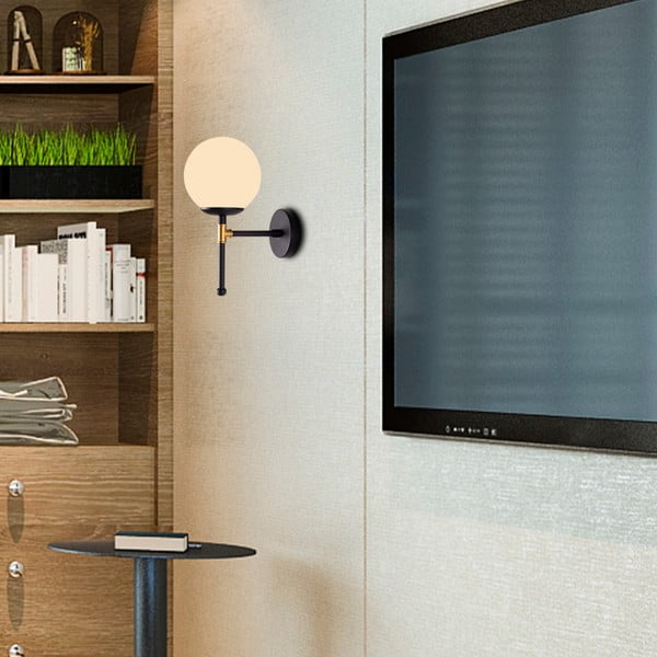 Melna sienas lampa Squid Lighting Kruva, augstums 35 cm-image-3