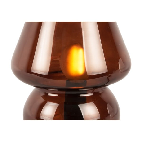 Tumši brūna stikla galda lampa Leitmotiv Glass, augstums 18 cm-image-4