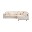 Krēmkrāsas velveta stūra dīvāns (ar labo stūri) Ariella – Ropez