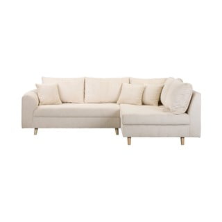 Krēmkrāsas velveta stūra dīvāns (ar labo stūri) Ariella – Ropez