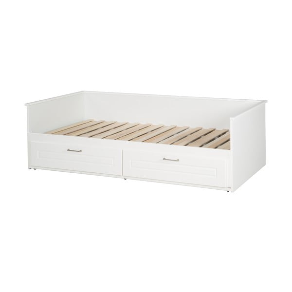 Balta vienvietīga gulta ar veļas kasti un redelēm 90x200 cm Felicia – Roba