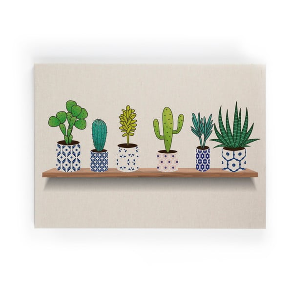 Attēls uz audekla Really Nice Things Lino Cactus Shelve, 50 x 70 cm