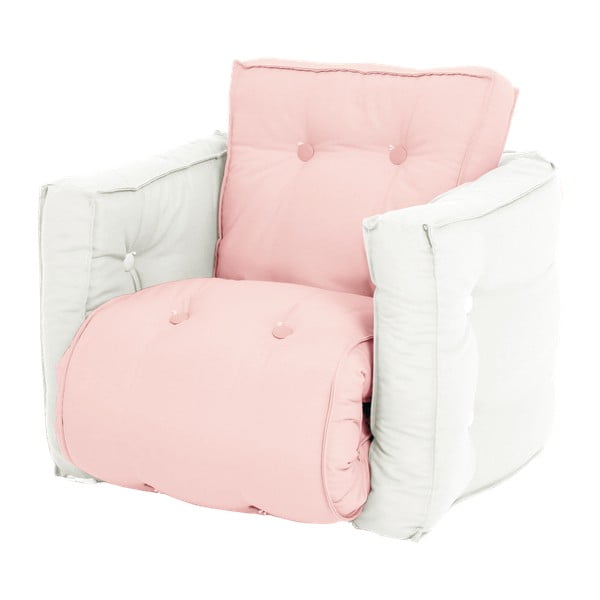 Gaiši rozā bērnu saliekamais krēsls ar dabīgu konstrukciju Karup Mini Dice
