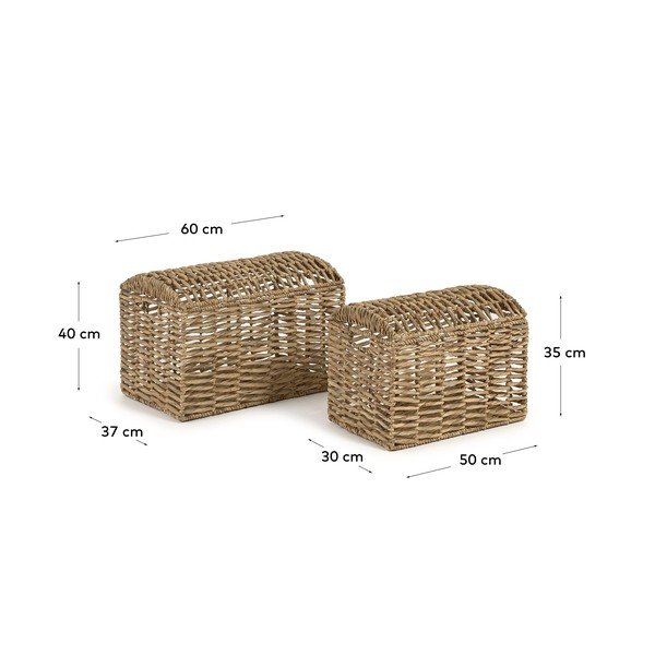 Uzglabāšanas grozi (2 gab.) no ūdens hiacintes 60x37x40 cm Xuliana – Kave Home-image-4