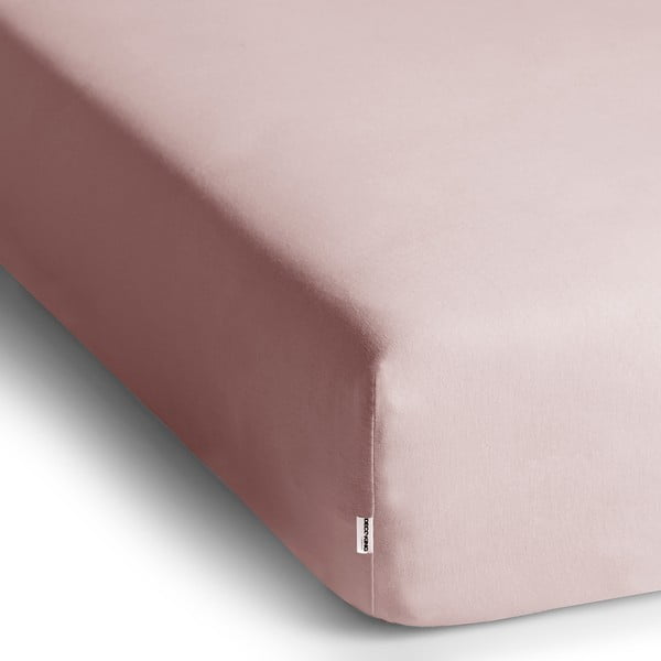 Gaiši rozā trikotāžas palags ar gumiju 180x200 cm Amber – Restilo-image-1