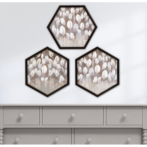 Gleznas (3 gab.) 35x35 cm Pentagons – Wallity-image-1