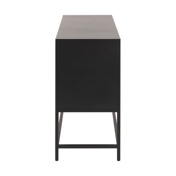 Melna metāla zema kumode 125x75 cm Newcastle – Actona-image-4