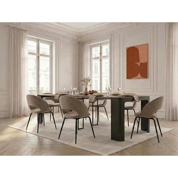Melns/dabīga toņa konsoles galds 50x110 cm Albane – Bobochic Paris-image-4