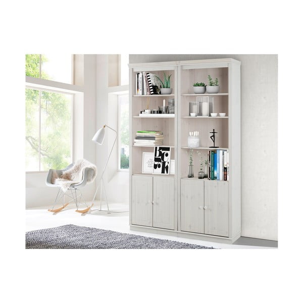 Balts priedes masīvkoka grāmatplaukts 148x223 cm Anita – Støraa-image-3