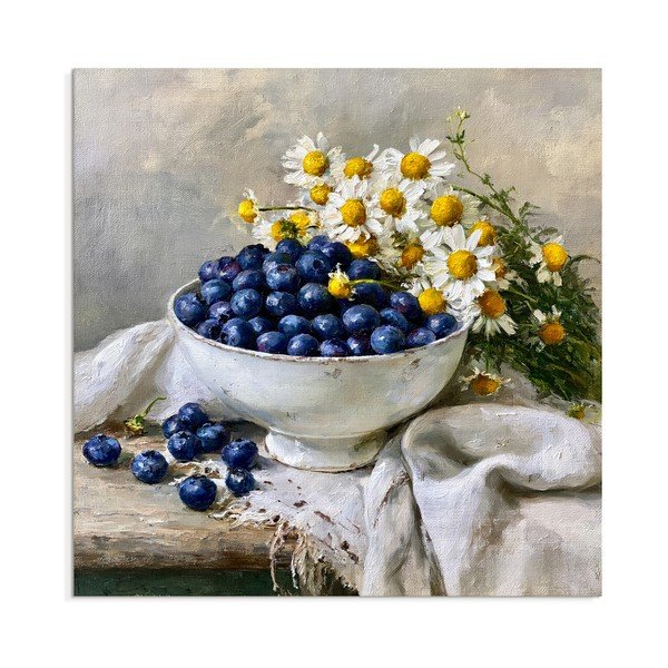 Drukāta glezna uz audekla 32x32 cm Blueberry Bowl – Styler