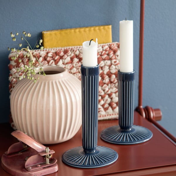 Tumši zils keramikas svečturis Kähler Design Hammershoi, augstums 16 cm-image-2