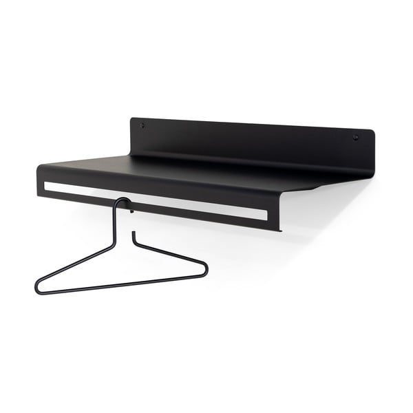 Melns metāla sienas pakaramais ar plauktu 78 cm Sway – Spinder Design-image-3
