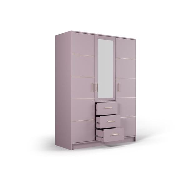 Rozā skapis ar spoguli 147x200 cm Burren – Cosmopolitan Design-image-3