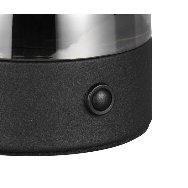 Pelēka LED galda lampa ar stikla abažūru (augstums 18 cm) Dooley – Trio-image-2