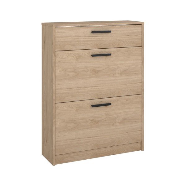Dabīga toņa atverams apavu plaukts ar ozolkoka imitāciju 70x94x24 cm Escape – Tvilum
