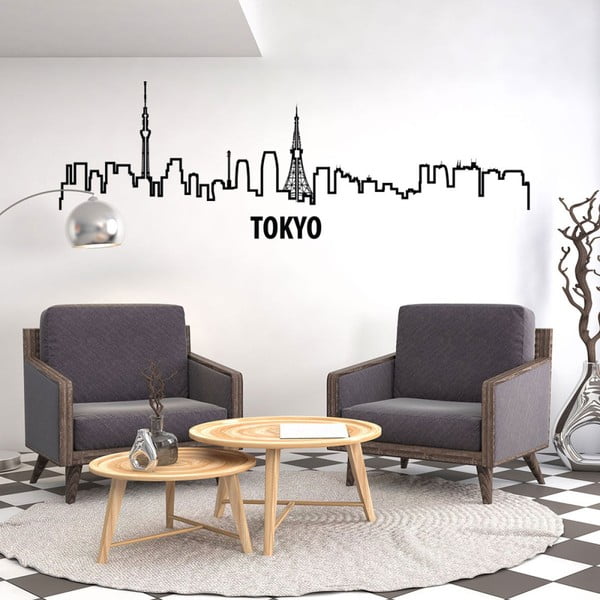 Sienas uzlīme pilsētas kontūras formā Ambiance Tokyo