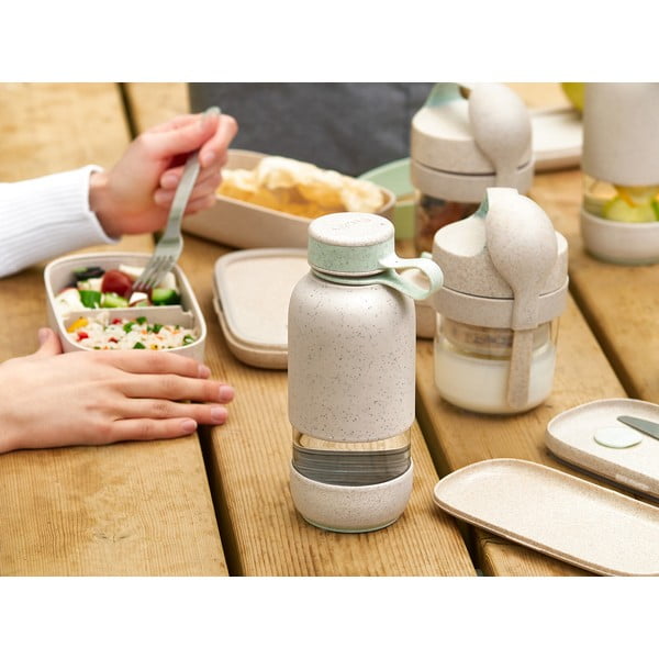 Krēmkrāsas stikla pudele ceļojumiem 500 ml To Go Organic – Lékué-image-1