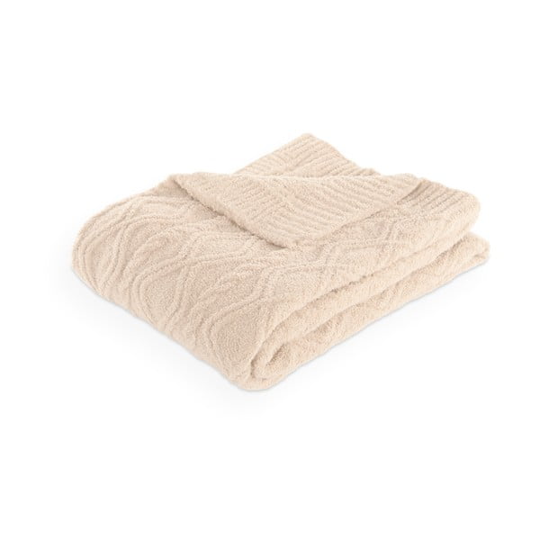 Ziloņkaula krāsas mikroplīša pleds 130x170 cm Aspen – Tiseco Home Studio